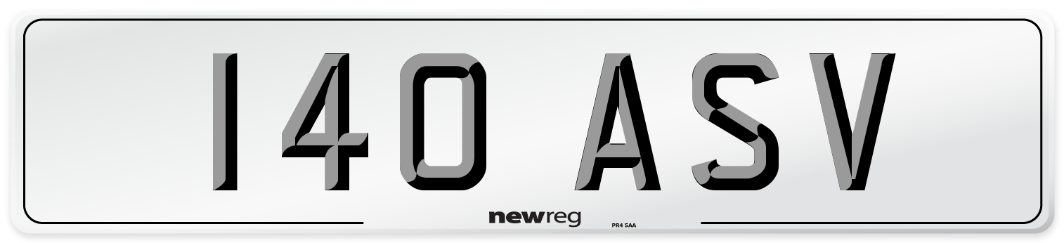 140 ASV Number Plate from New Reg